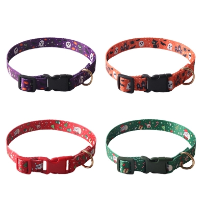 Holiday Pet Collar Thick Ribbon Set 01