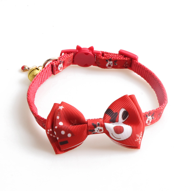 Christmas Pet Collar Set Deer Snowman Pattern