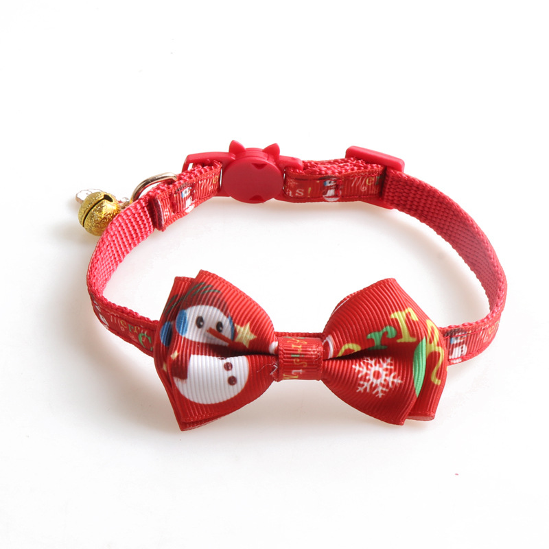 Christmas Pet Collar Set Deer Snowman Pattern