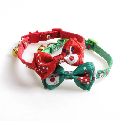 Christmas Pet Collar Set Deer Snowman Pattern 02