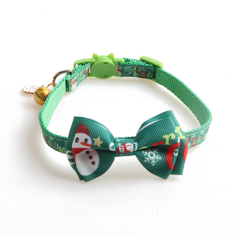 Christmas Pet Collar Set Deer Snowman Pattern