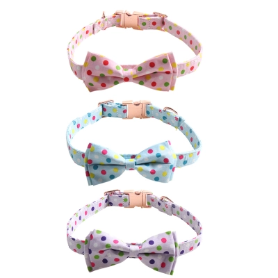 Polka Dot Pet Collar Rose Gold Buckle 01