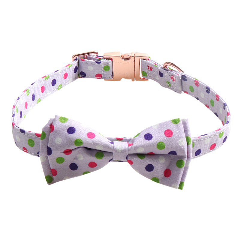 Polka Dot Pet Collar Rose Gold Buckle