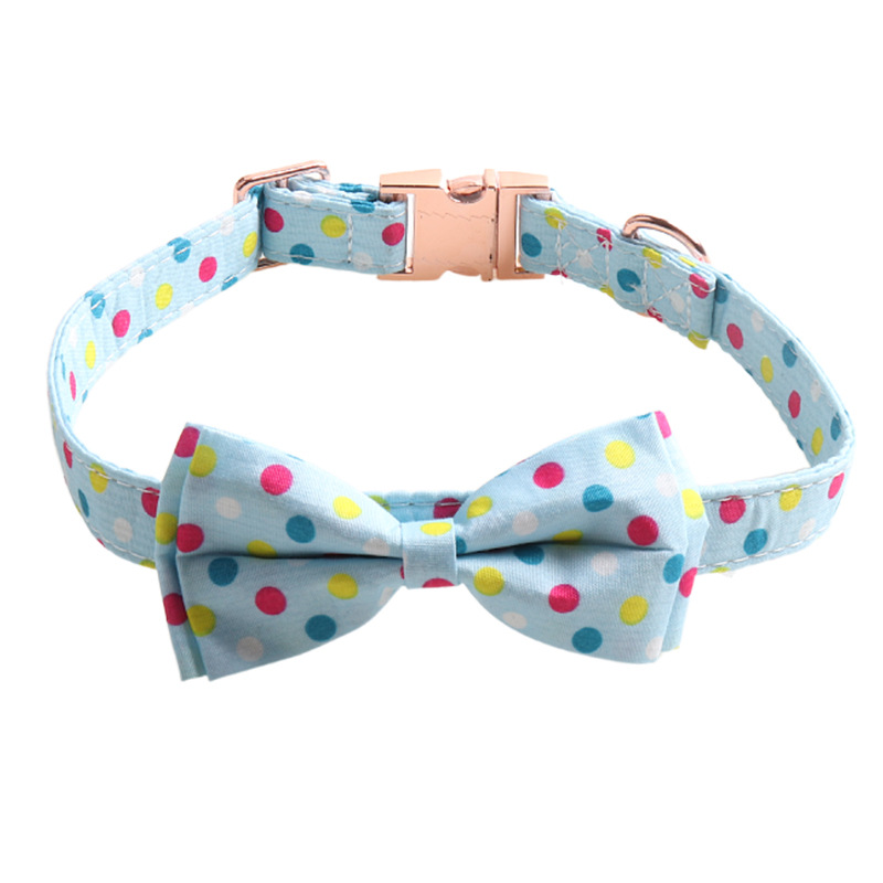 Polka Dot Pet Collar Rose Gold Buckle