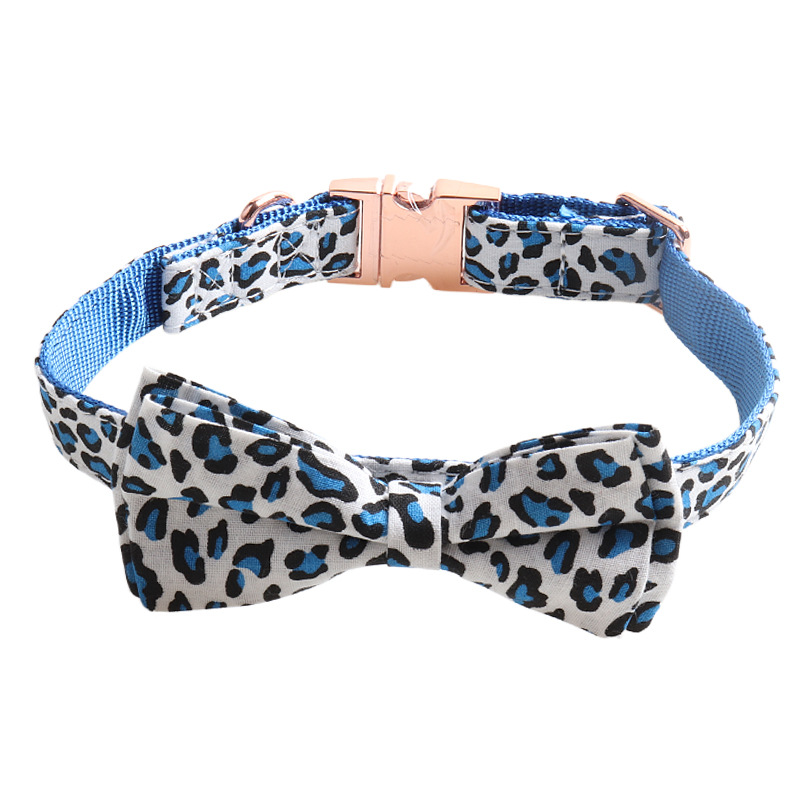 Leopard Print Pet Collar Rose Gold Buckle