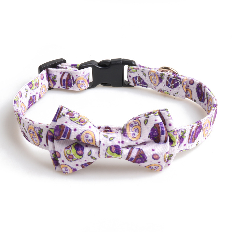 Fruit Cake Pet Collar Set Bow Tie