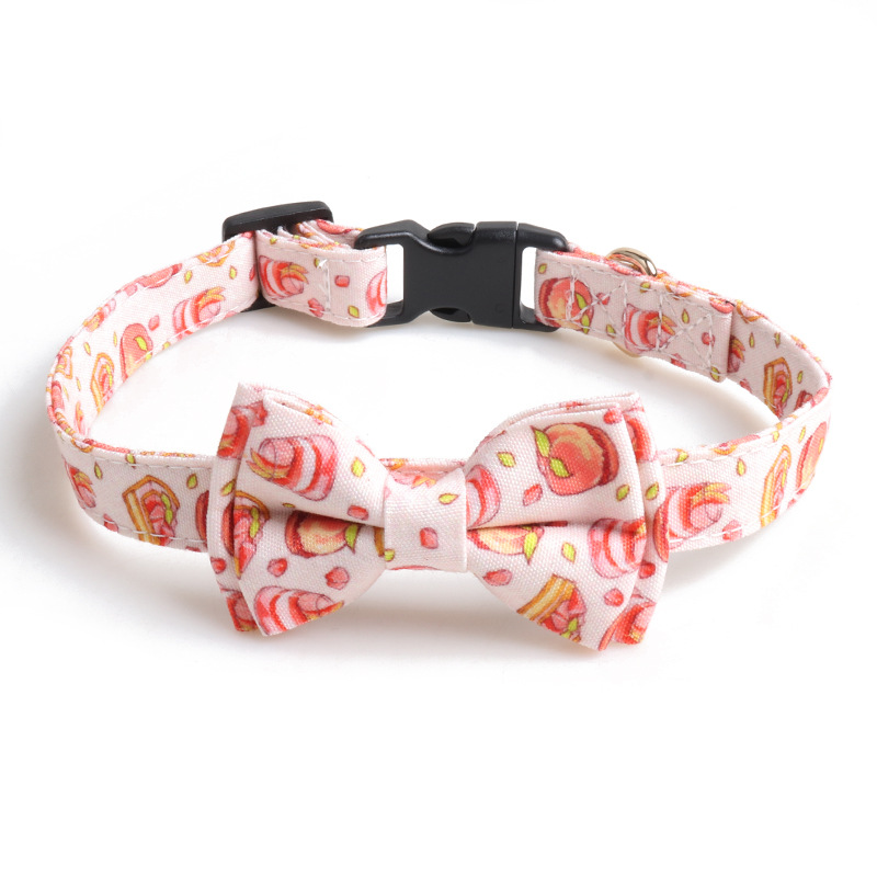 Fruit Cake Pet Collar Set Bow Tie