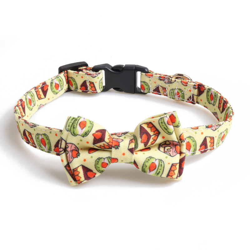 Fruit Cake Pet Collar Set Bow Tie