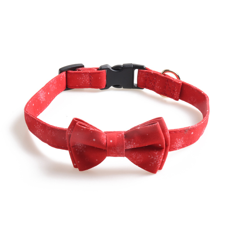 Christmas Pet Collar Set Snowflake Pattern