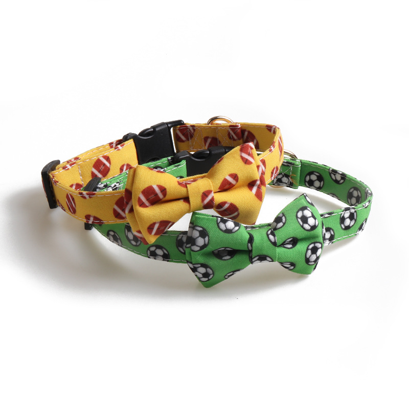 Sports Pattern Pet Collar Set Four Designs
