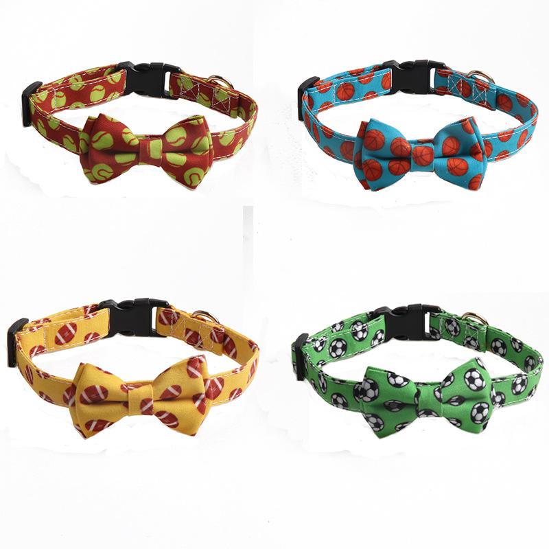 Sports Pattern Pet Collar Set Four Designs