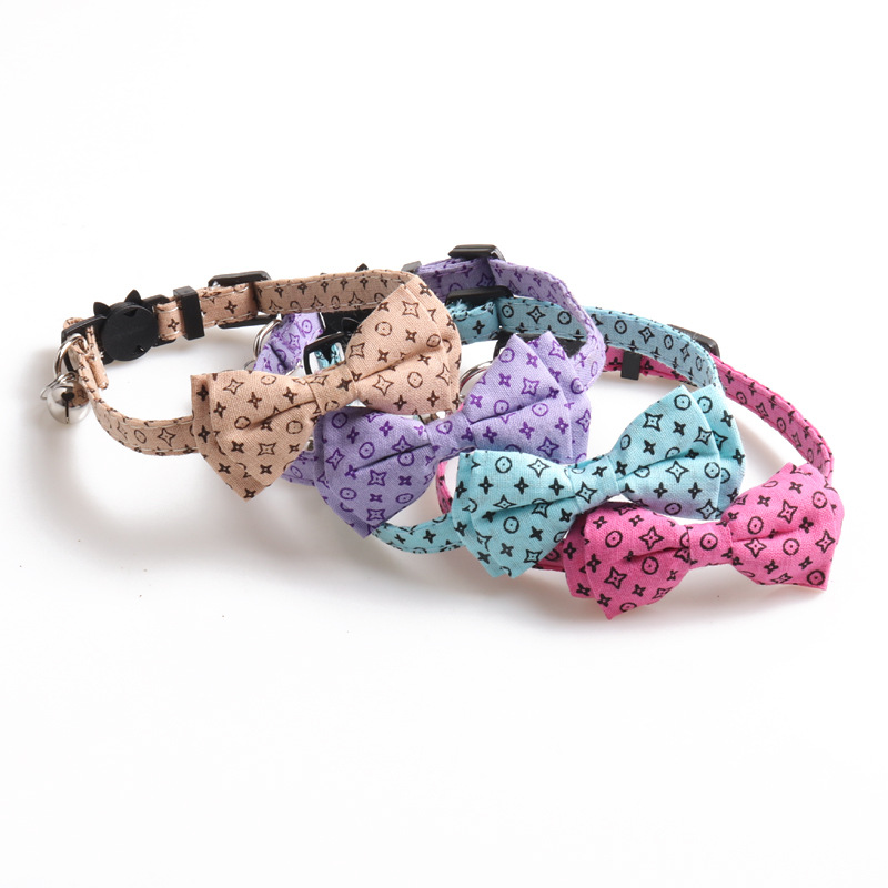 Classic Monogram Cat Collar Bow Design