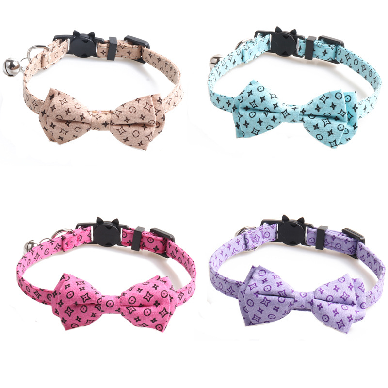Classic Monogram Cat Collar Bow Design