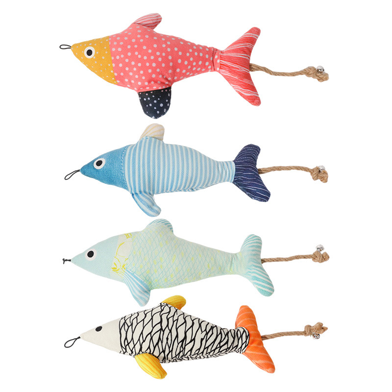 Catnip Fish Cat Toy Set Bell Decorations