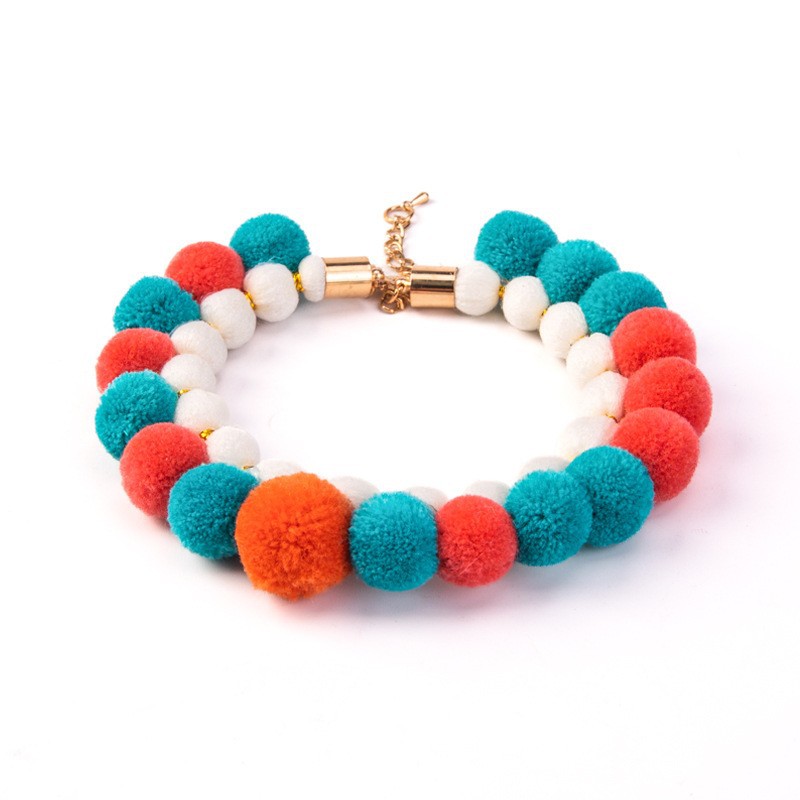Pompom Pet Collar Set Soft Material