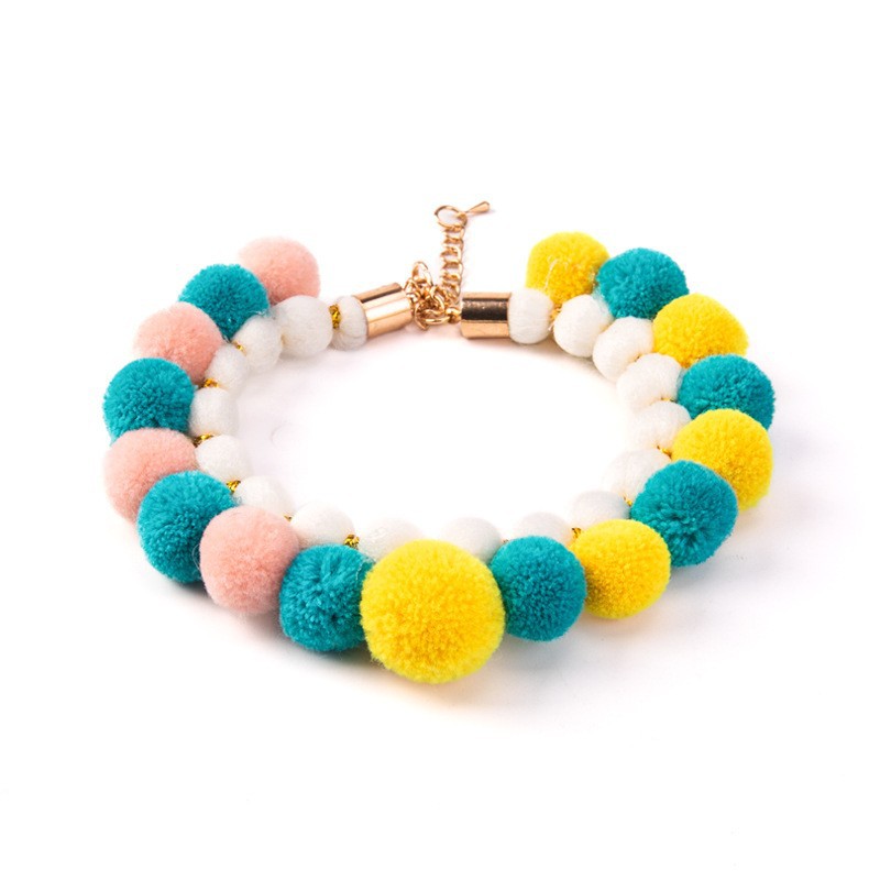 Pompom Pet Collar Set Soft Material
