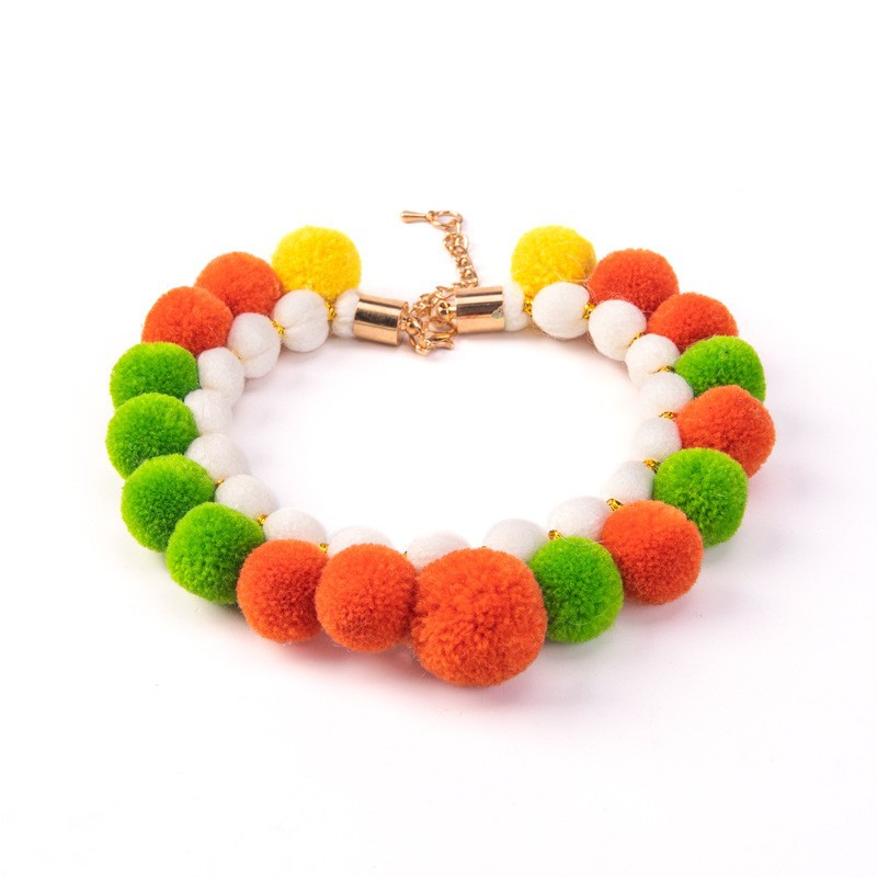 Pompom Pet Collar Set Soft Material
