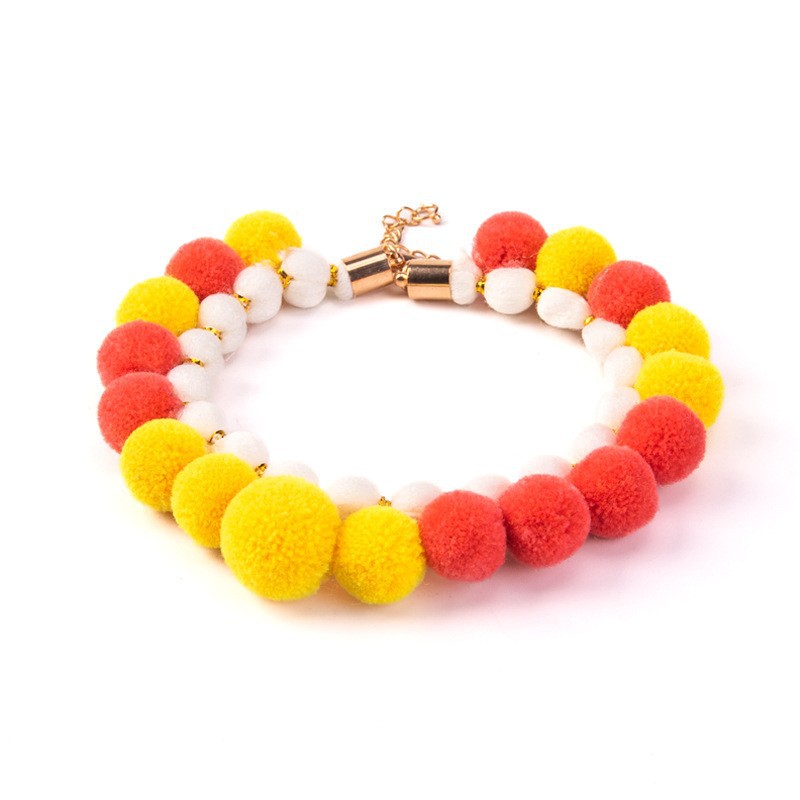 Pompom Pet Collar Set Soft Material