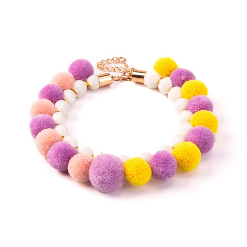 Pompom Pet Collar Set Soft Material