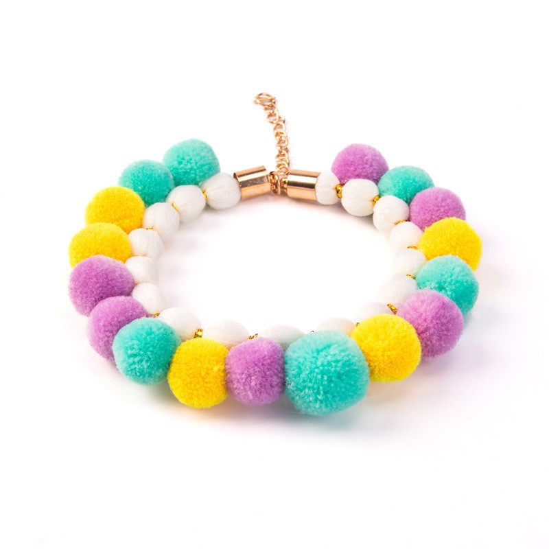 Pompom Pet Collar Set Soft Material