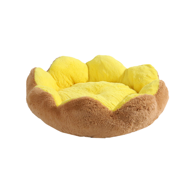 Floral Pet Bed Set Rabbit Fur Material