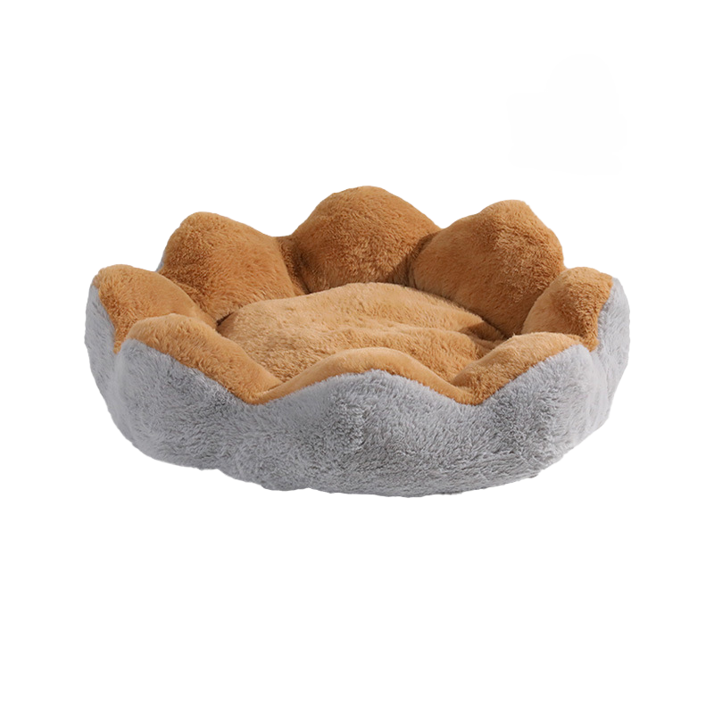 Floral Pet Bed Set Rabbit Fur Material