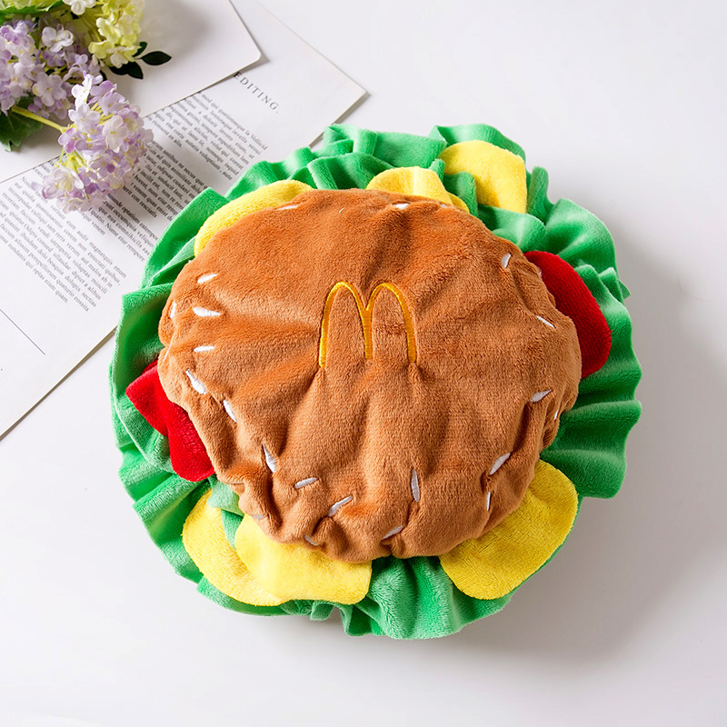 Hamburger Pet Costume Set Adjustable Collar