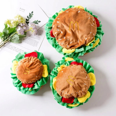 Hamburger Pet Costume Set Adjustable Collar 01