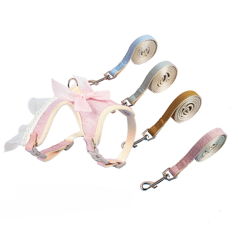 Princess Pet Harness Set Pearl Decorations