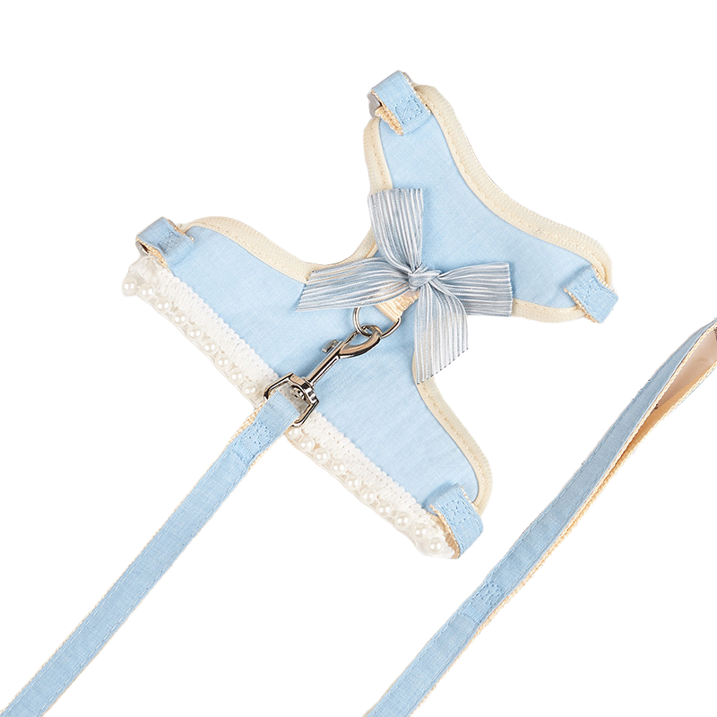 Princess Pet Harness Set Pearl Decorations