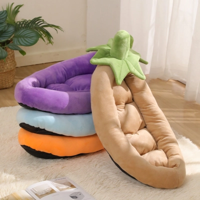 Eggplant Pet Bed Set Ultra Soft Material 01