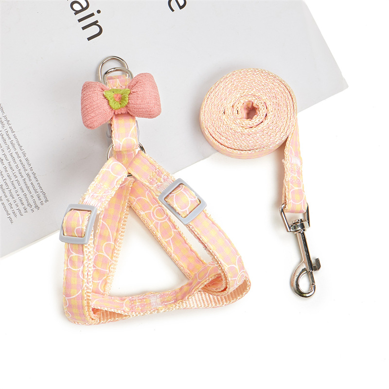 Daisy Bow Pet Leash Set Fashion Design