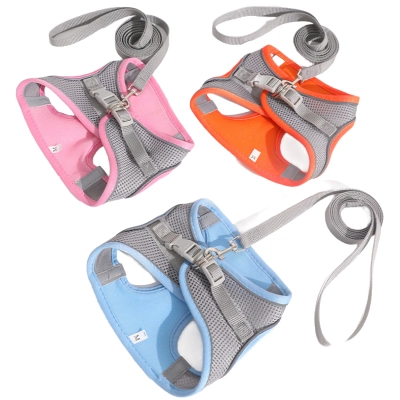 Breathable Mesh Dog Harness Set Reflective 01