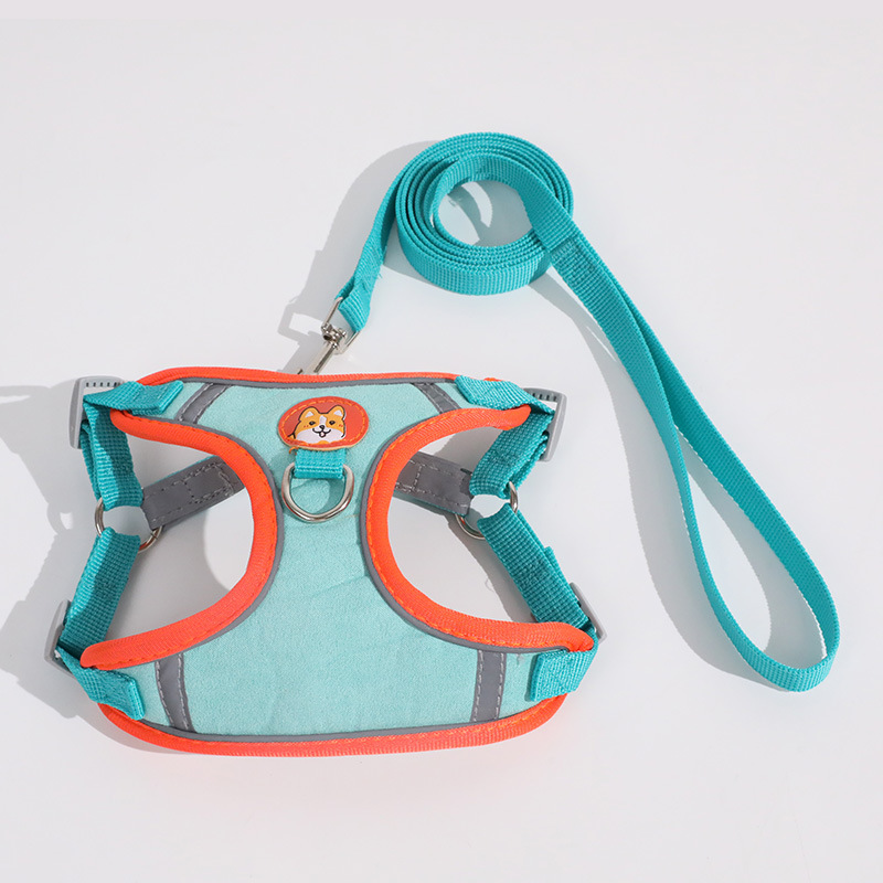 Breathable Dog Harness Set Reflective Trim