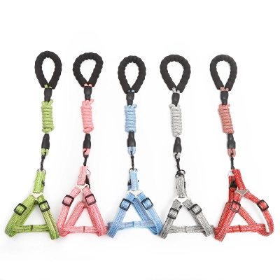 Adjustable Dog Harness Set Foam Handle 02