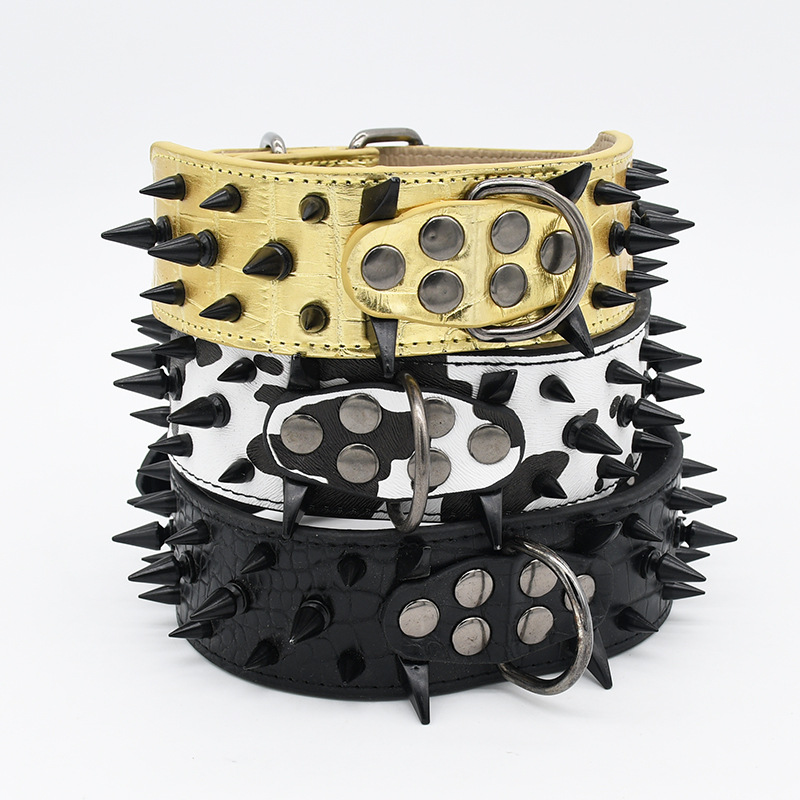 Heavy Duty Dog Collar Set Spike Design