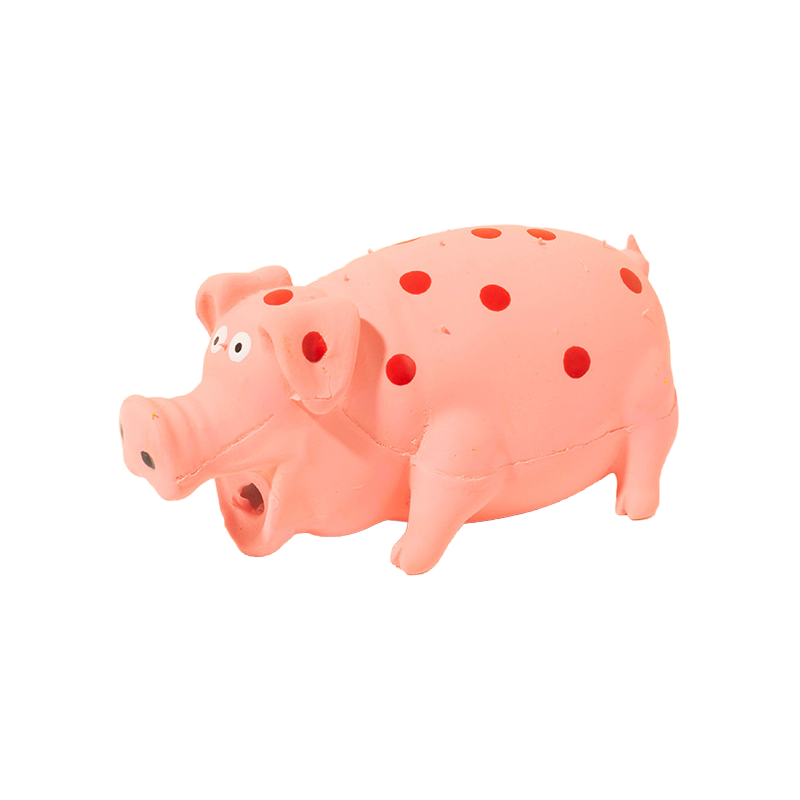 Spiky Pig Dog Toy Set Soft Latex