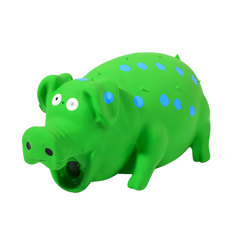 Spiky Pig Dog Toy Set Soft Latex