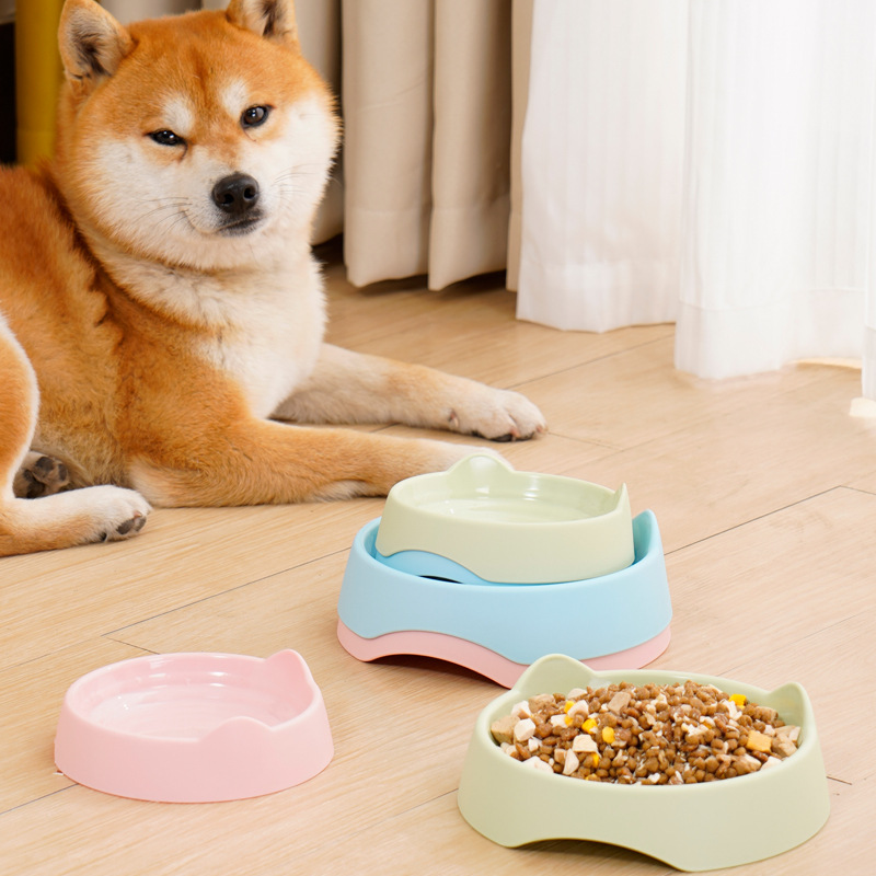 Cat Ear Pet Bowl Set Three Colors