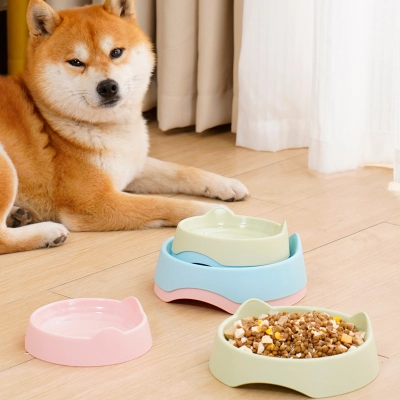 Cat Ear Pet Bowl Set Three Colors 01