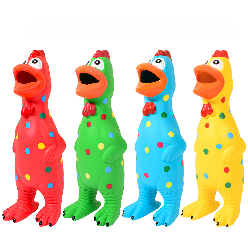 Spotted Chicken Dog Toy Set Four Colors