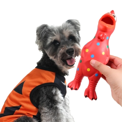 Spotted Chicken Dog Toy Set Four Colors 02