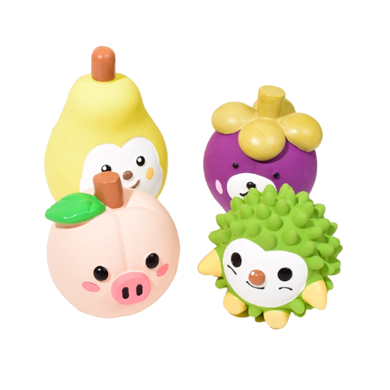 Fruit Dog Toy Set Soft Latex