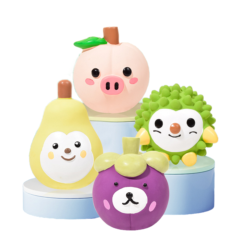 Fruit Dog Toy Set Soft Latex
