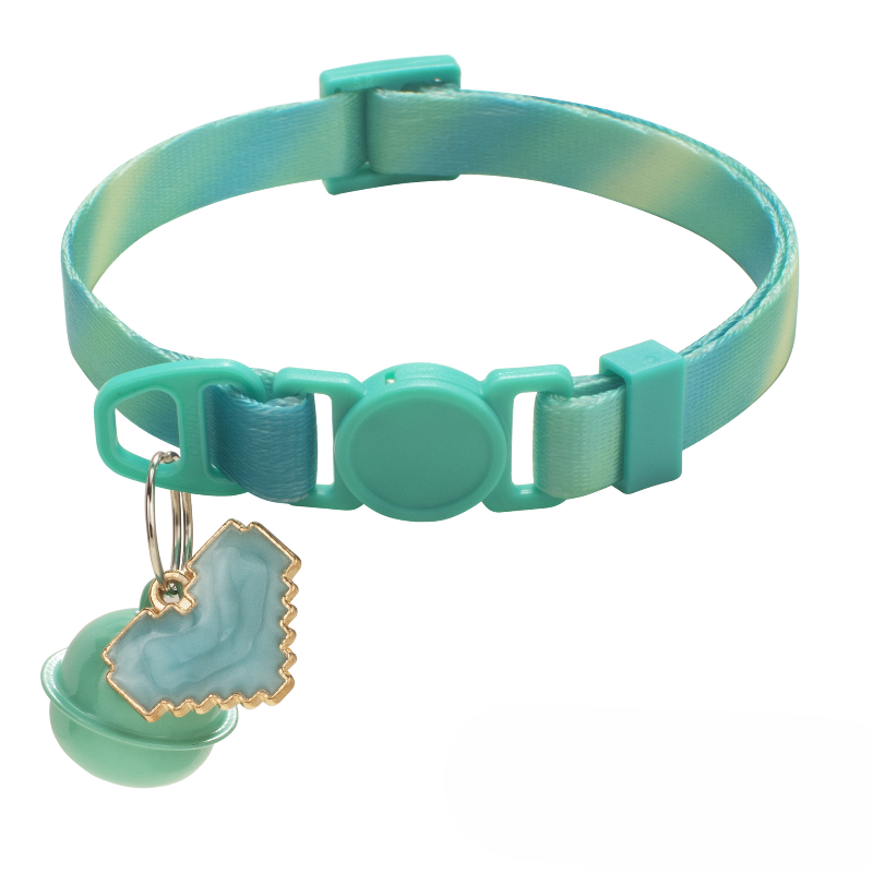 Gradient Color Pet Collar Set With Heart Charm
