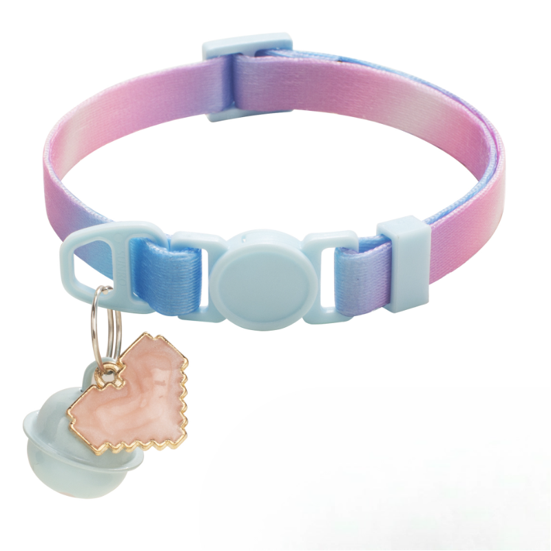 Gradient Color Pet Collar Set With Heart Charm