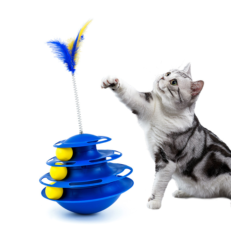 Wobbler Cat Toy With Colorful Balls