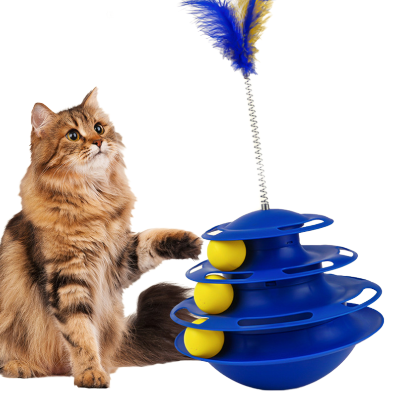 Wobbler Cat Toy With Colorful Balls