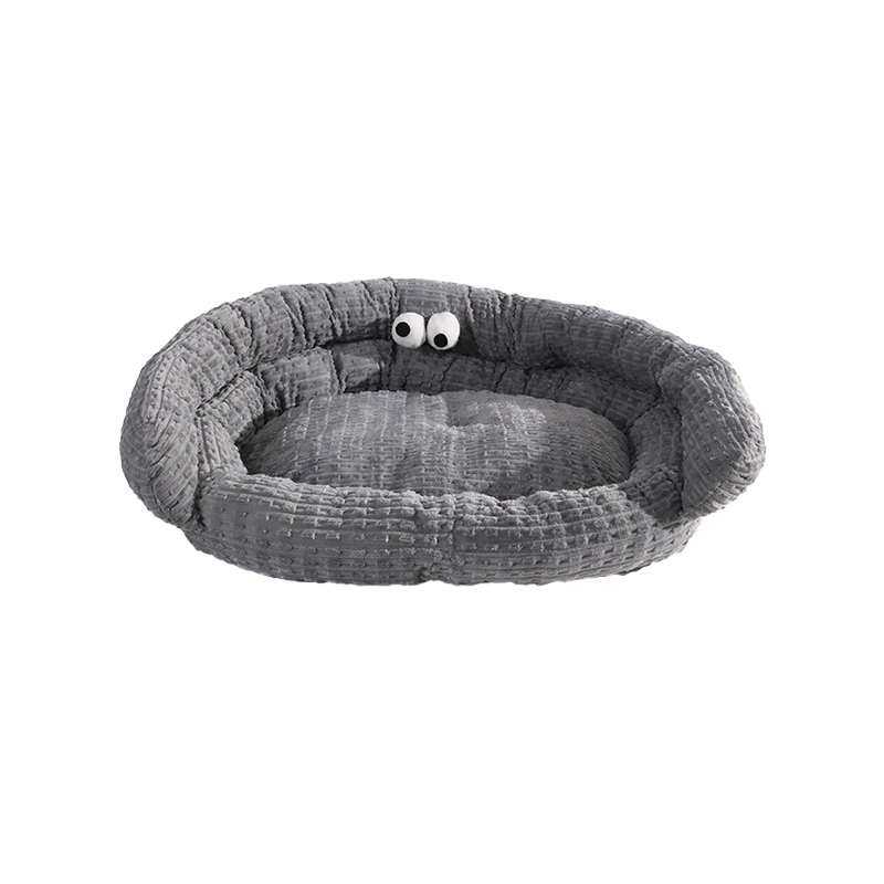Flannel Pet Bed With Double Backrest