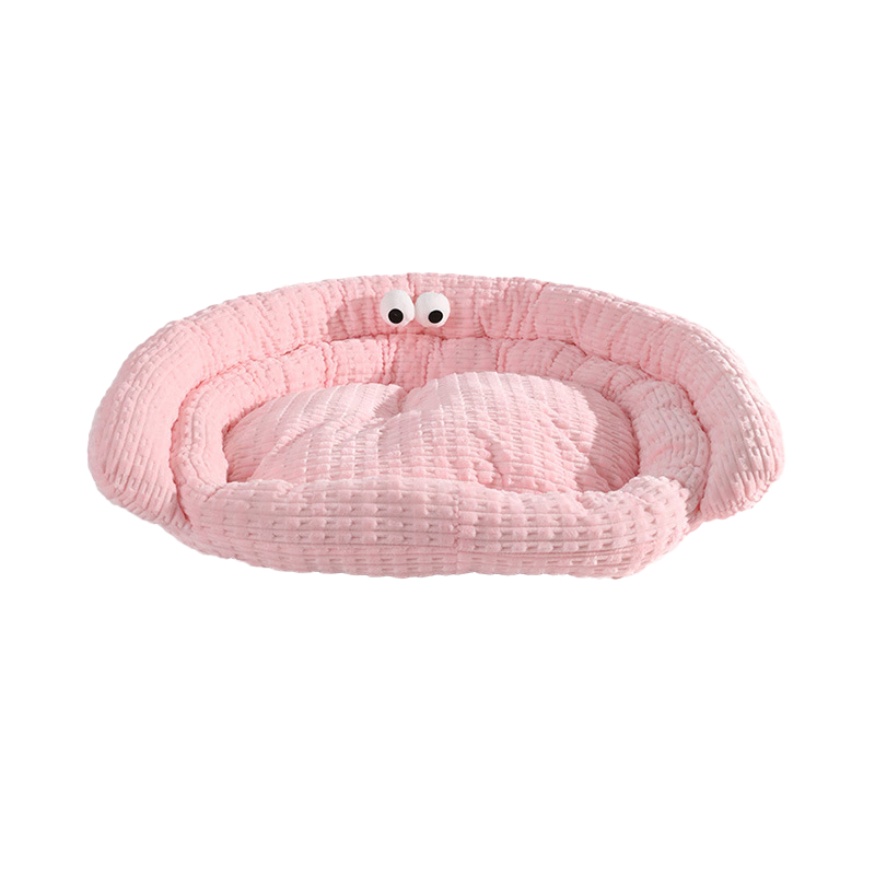 Flannel Pet Bed With Double Backrest